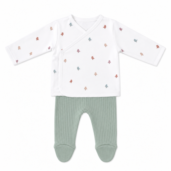Conjunto Primera Puesta Estampado Pájaros