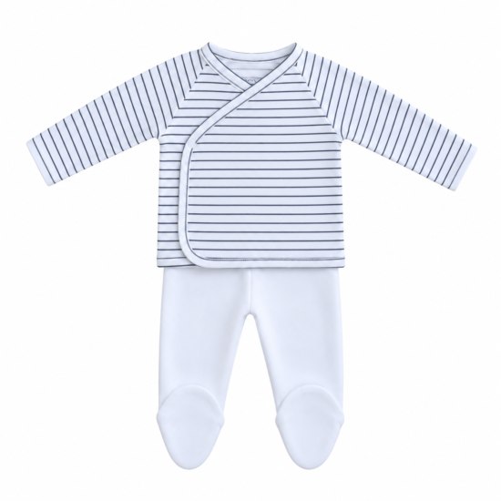Conjunto Primera Puesta Rayas b/n